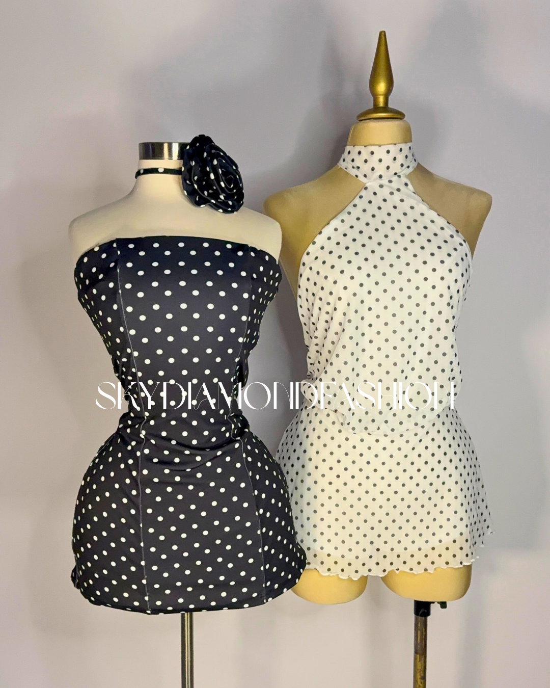 RESTOCK!Polka dot white dress