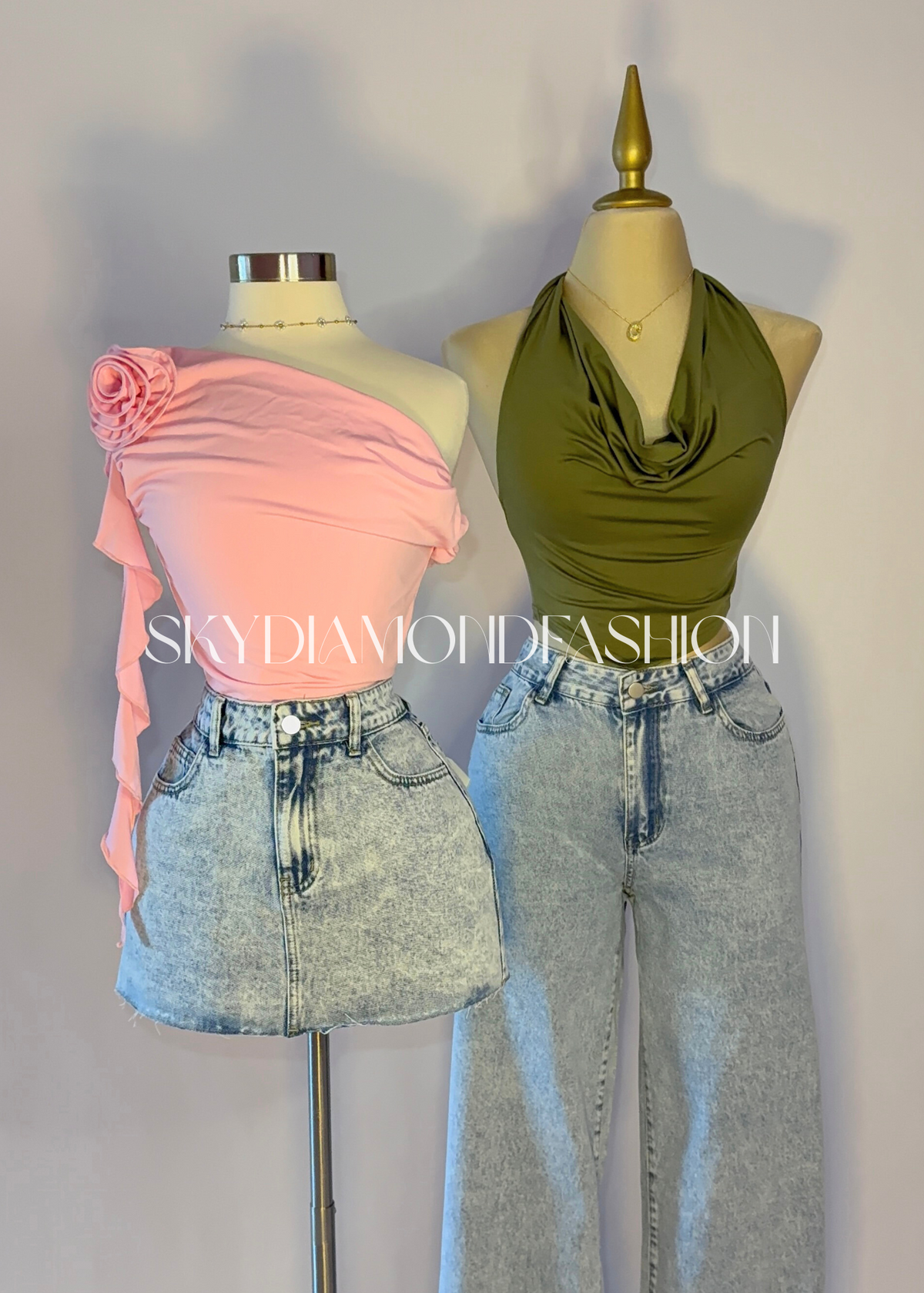 Green halter top