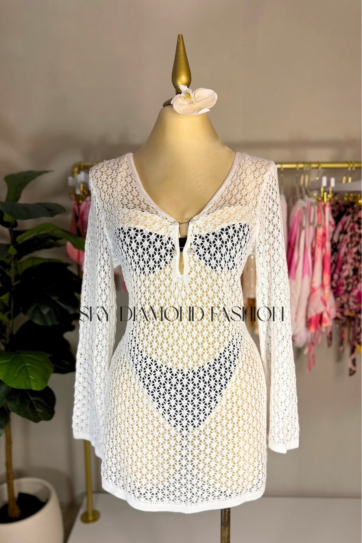 White dress cover up