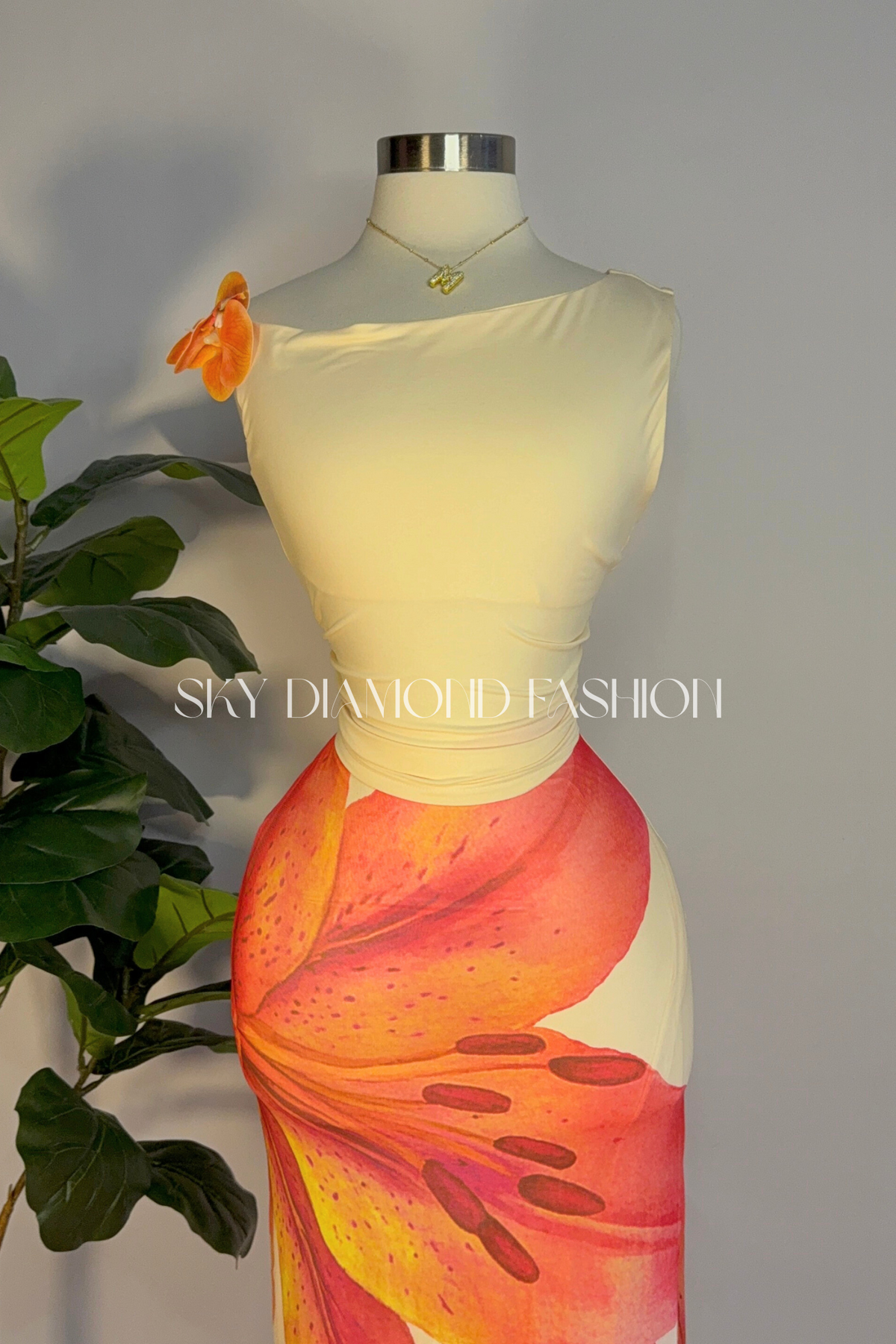 Orange flower skirt
