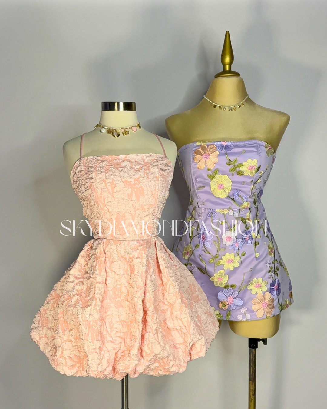 Purple floral mini dress