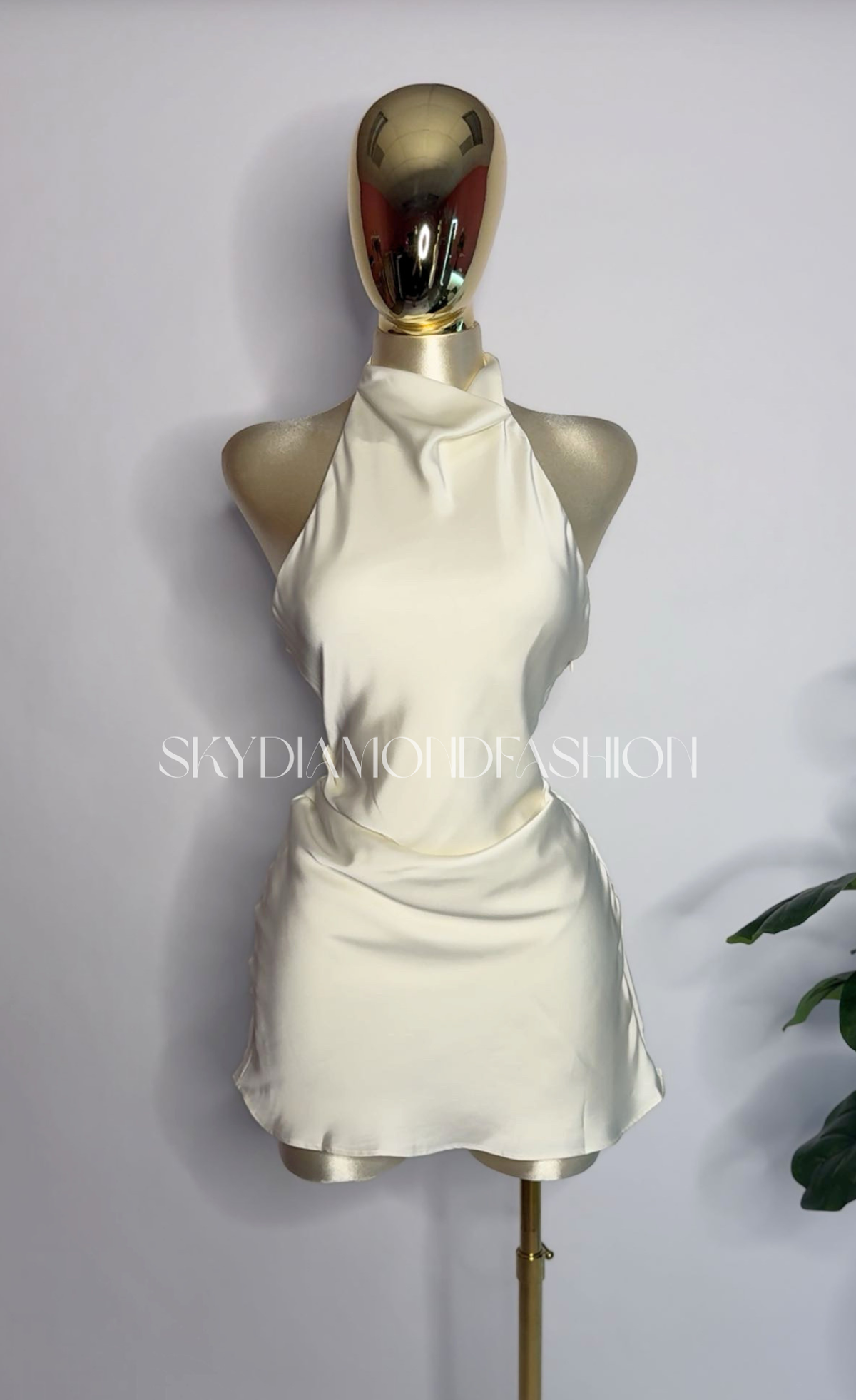 Ivory satin dress
