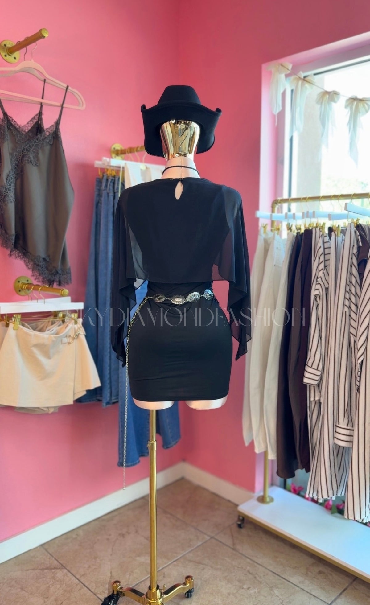 Black cape dress
