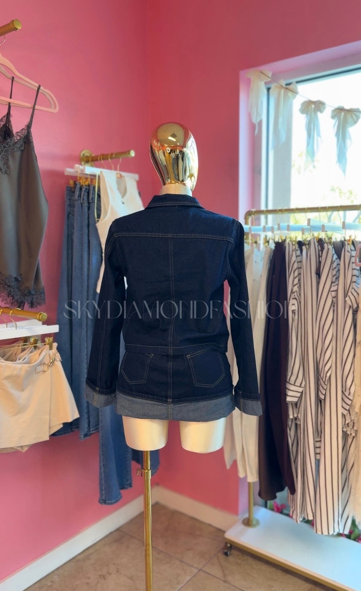 Denim 2pc skirt set (RESTOCK)