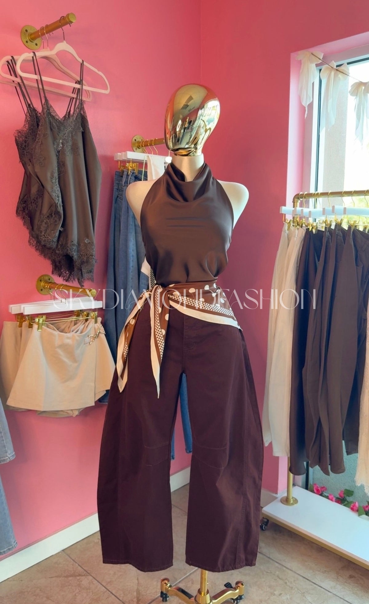 Burgundy chocó barrel baggy jeans