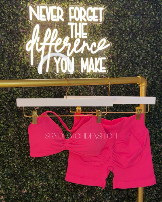 Hot pink active halter bra