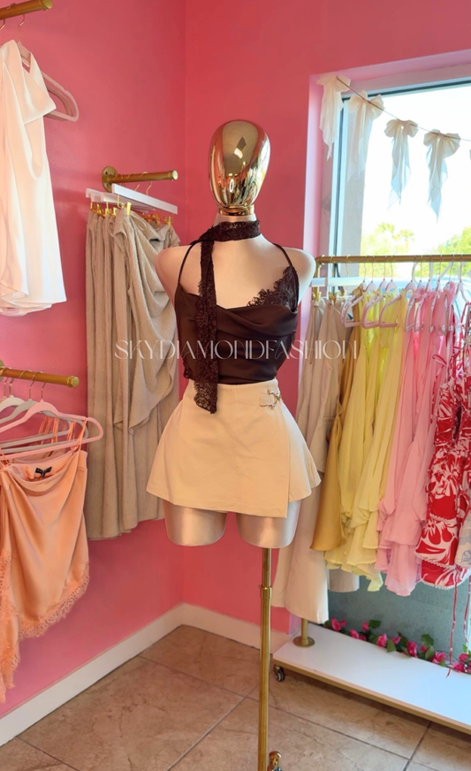 Ivory skort (gold hardware)