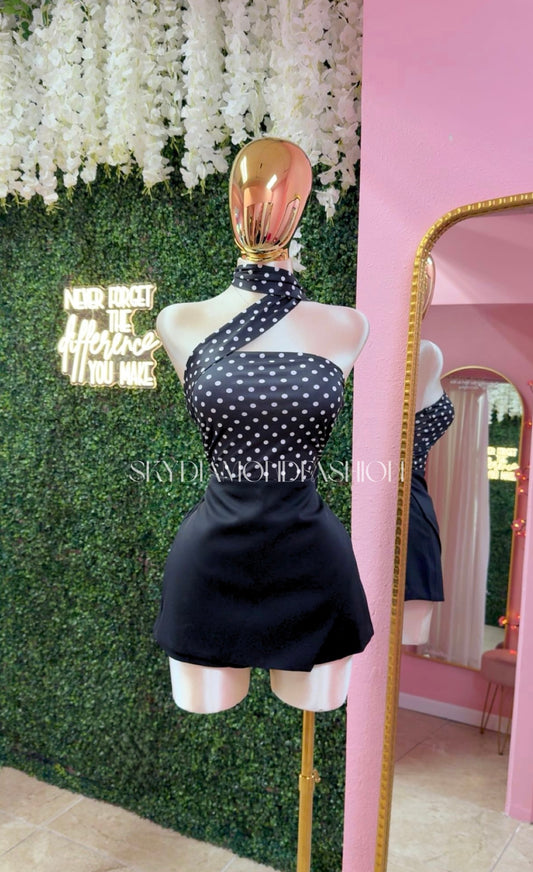 Black casual skort
