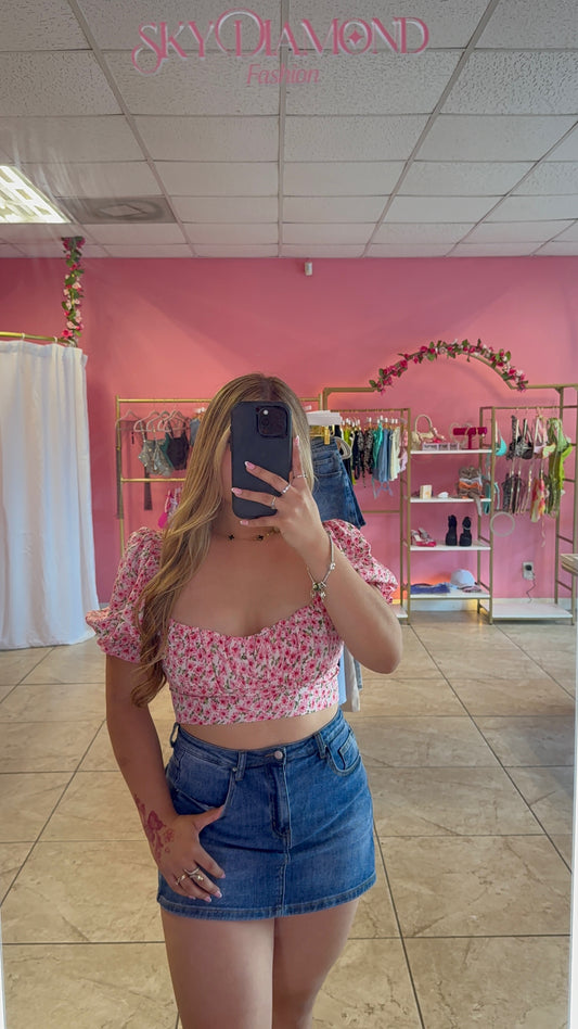 Denim skort