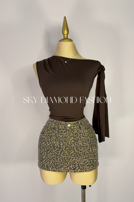 Brown shoulder top