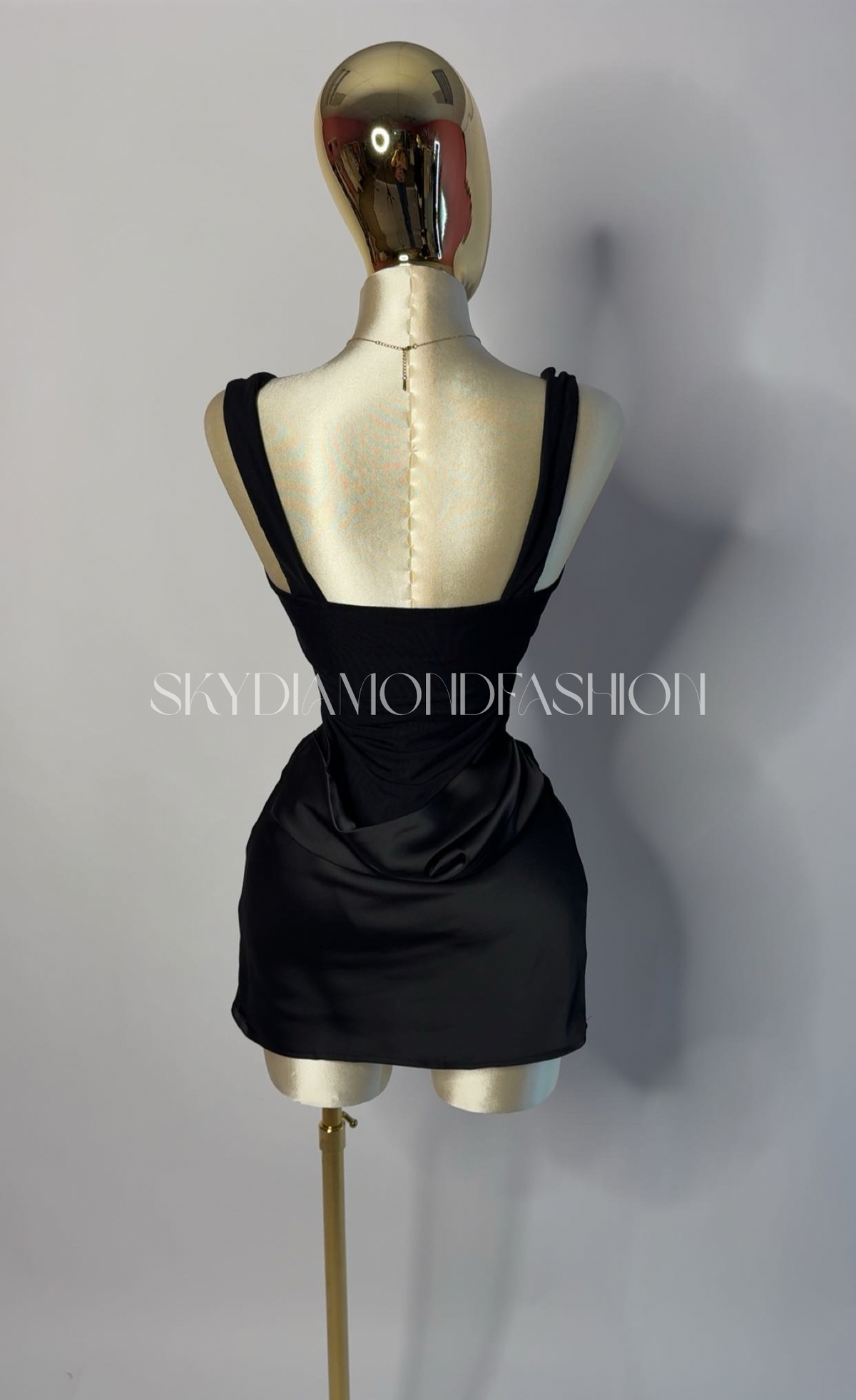 Black corset satin dress