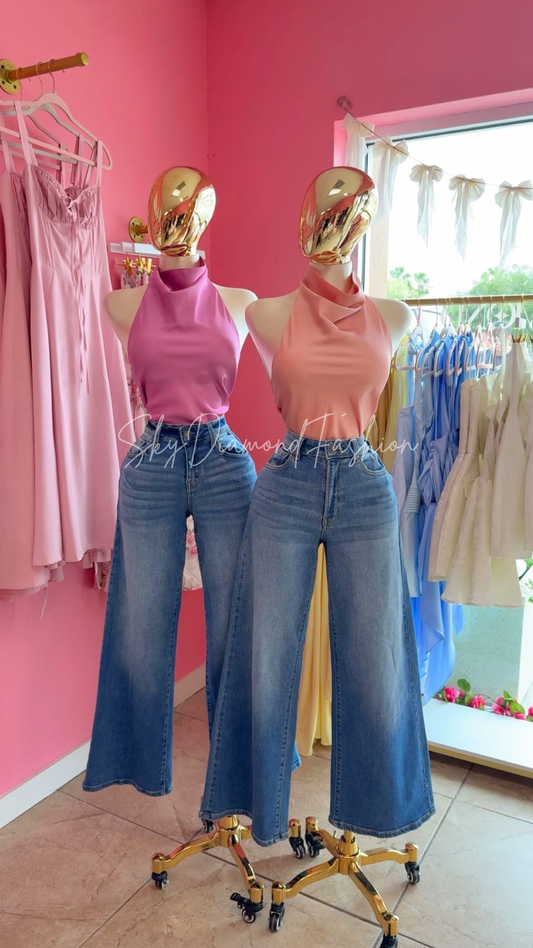 Orchid turtle neck top