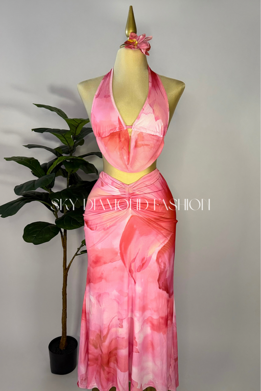 Pink floral set