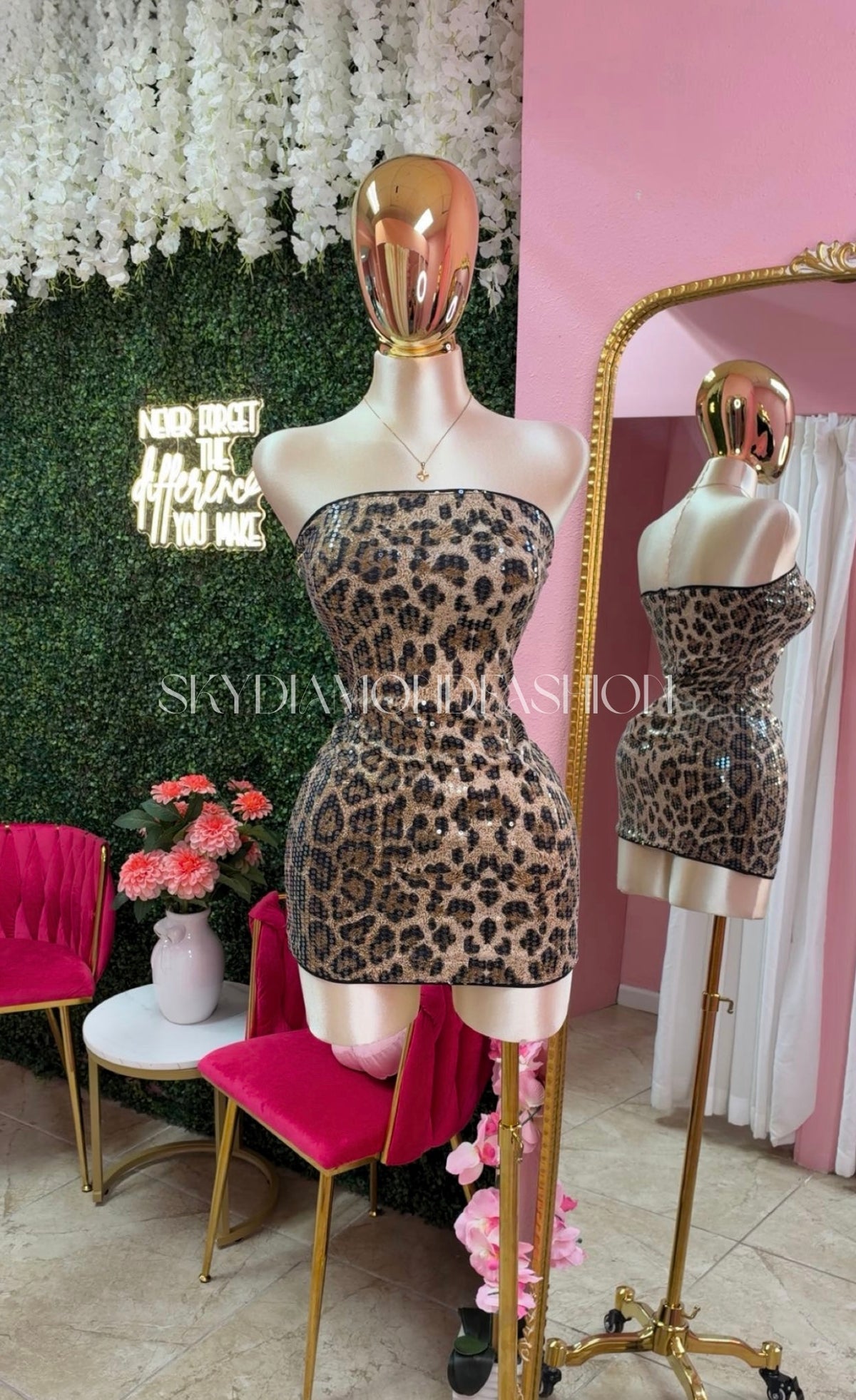 Cheetah sequin dress