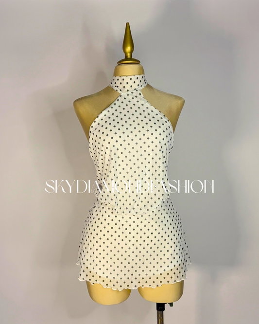 RESTOCK!Polka dot white dress