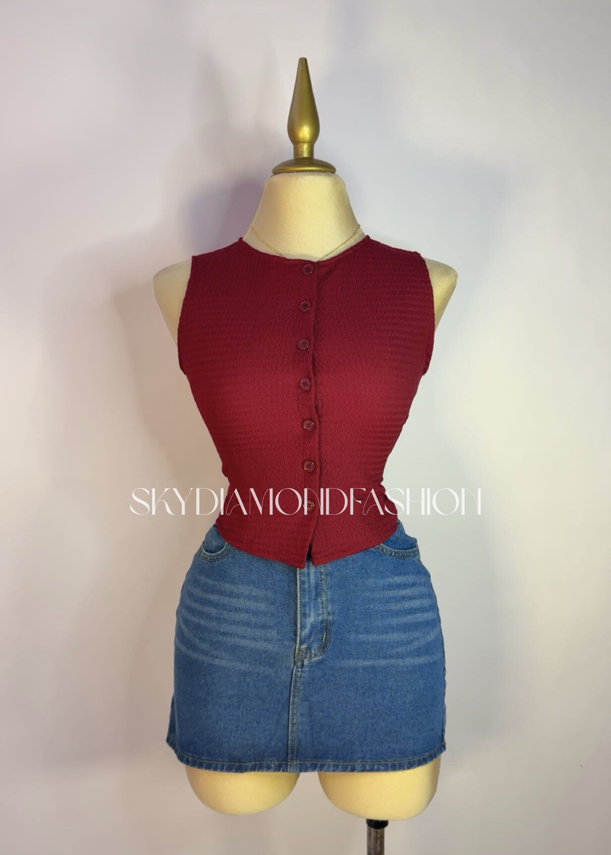Red casual top
