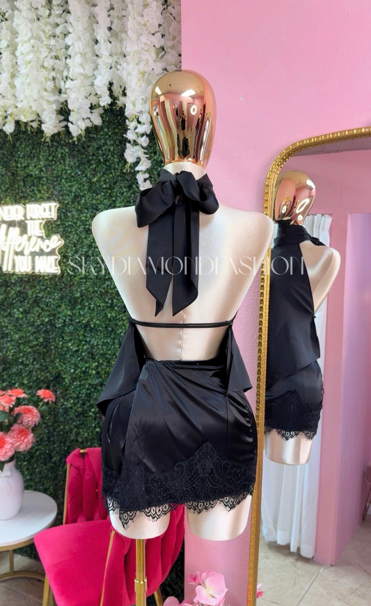 Midnight satin blouse