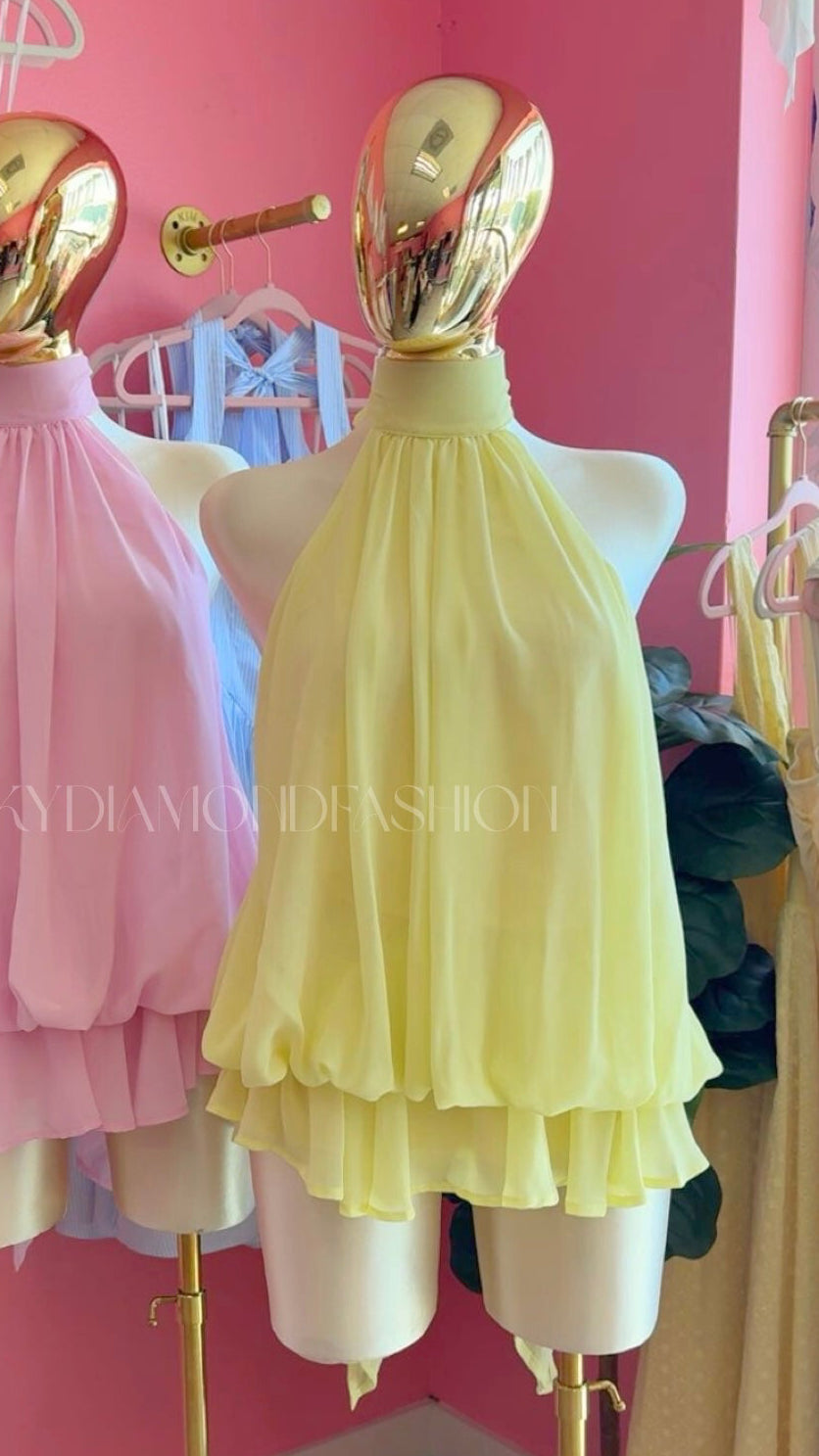 RESTOCK! Sugar yellow mesh dress
