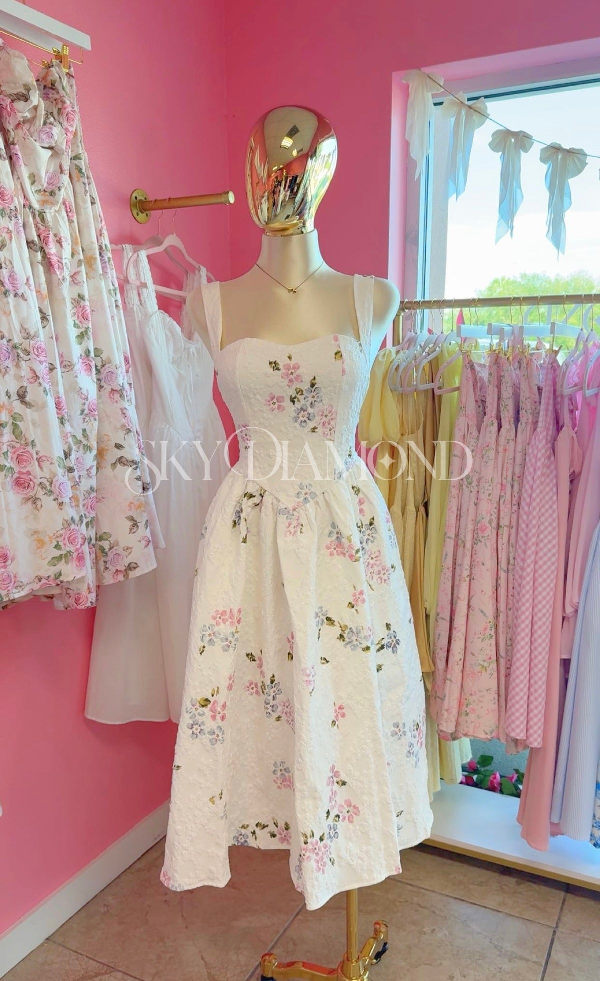 White floral dress