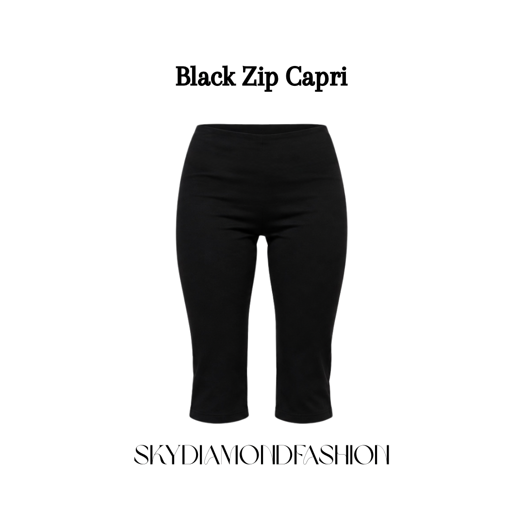 Black zip Capri