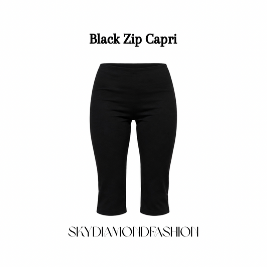 Black zip Capri