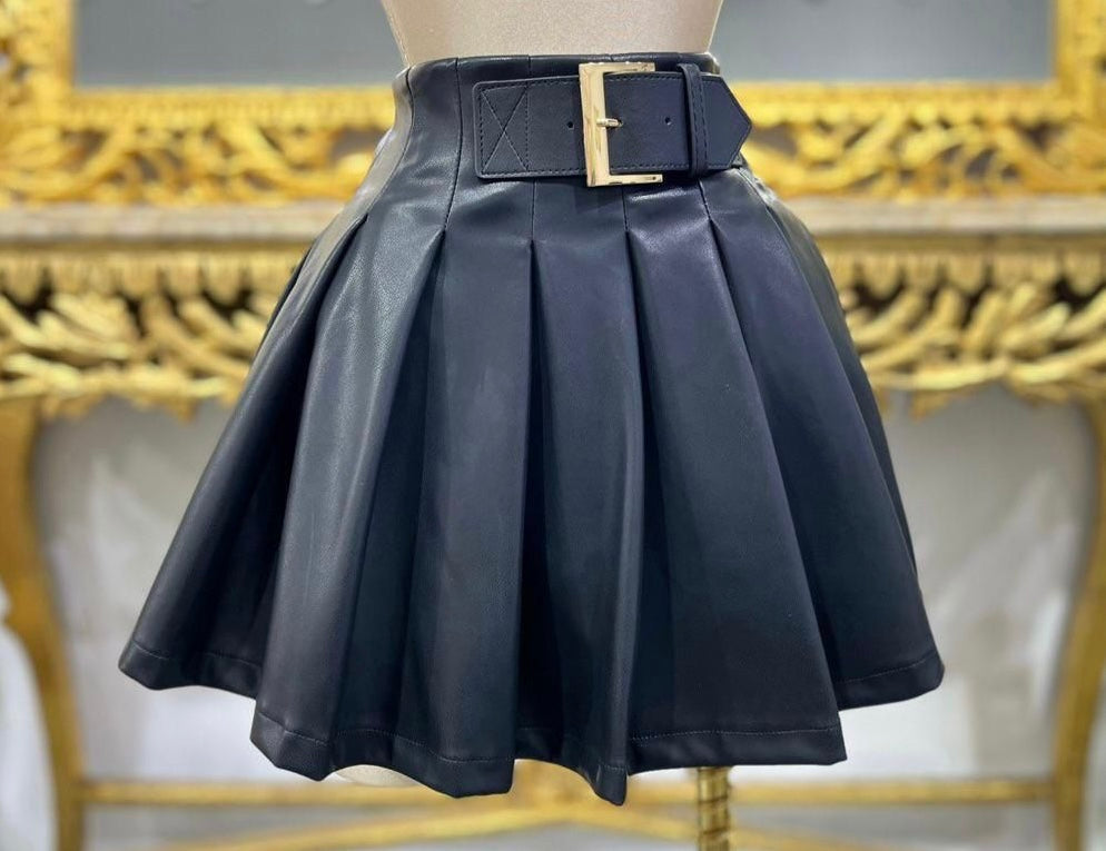 Trixie belt leather skirt
