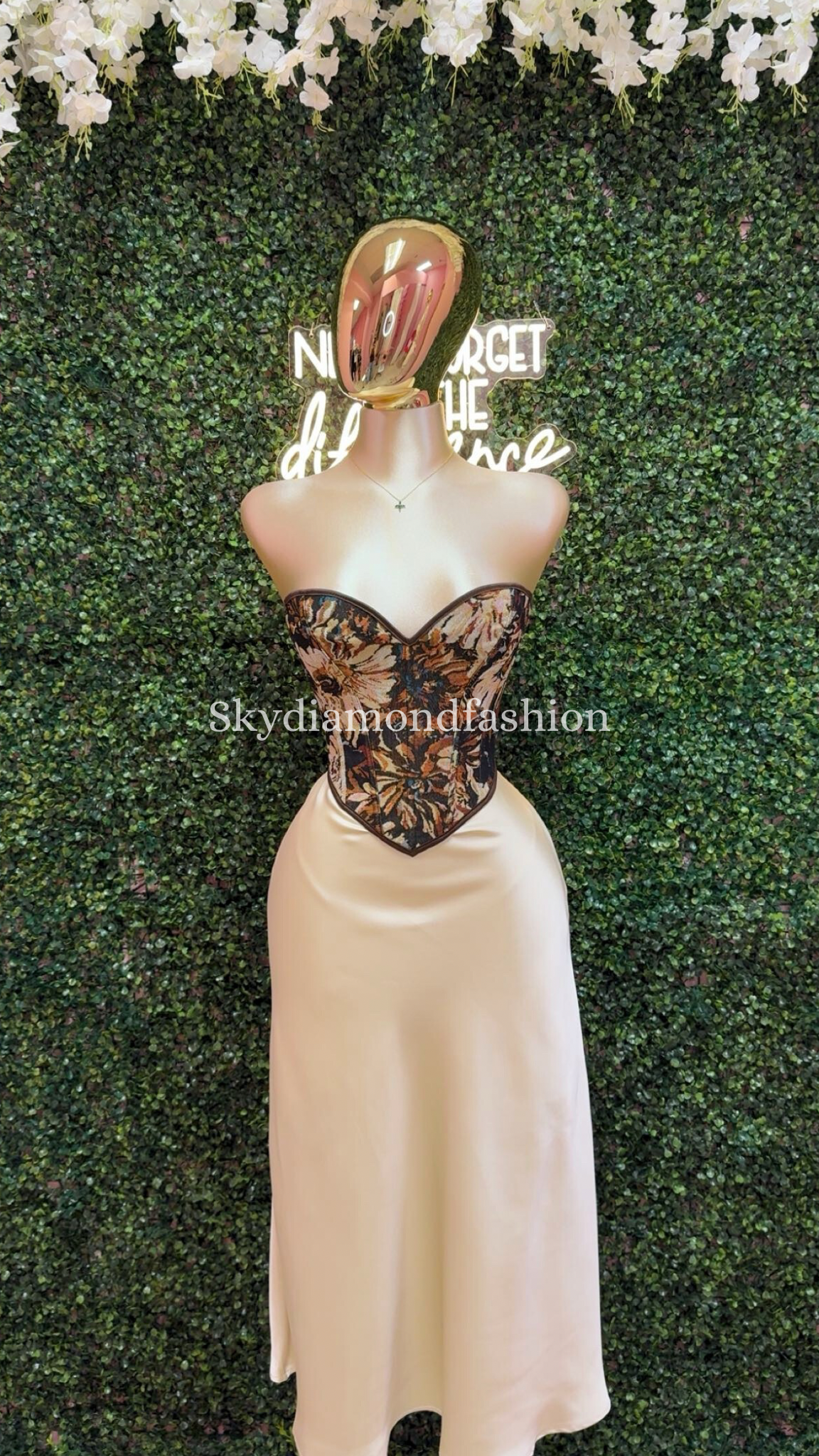 Brown floral corset