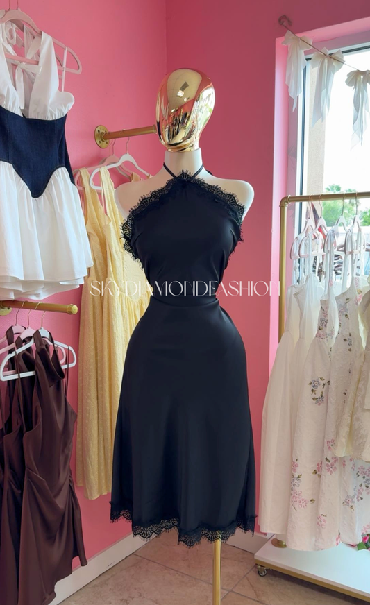 Black  long lace dress