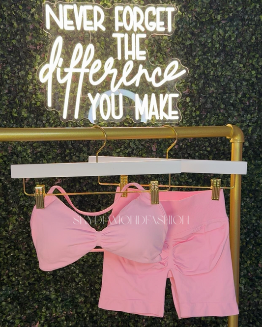 Light pink active halter bra