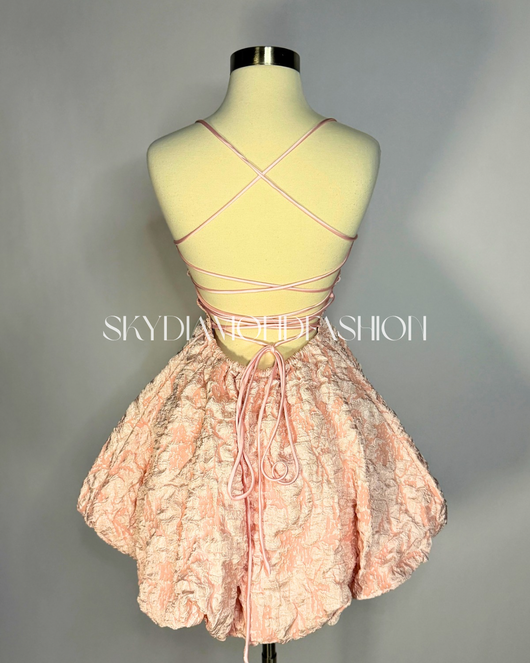 Tea pink bubble dress