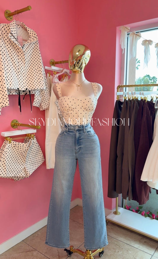 Polka dot corset top