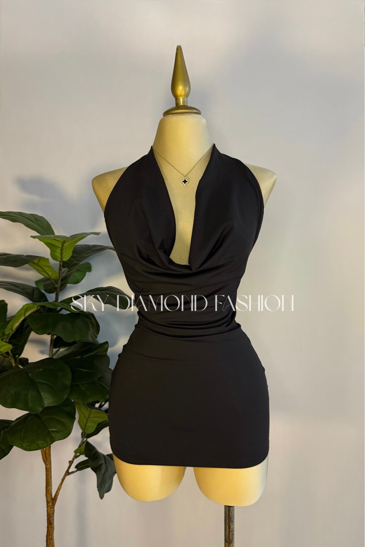 RESTOCK!Black short neck dress