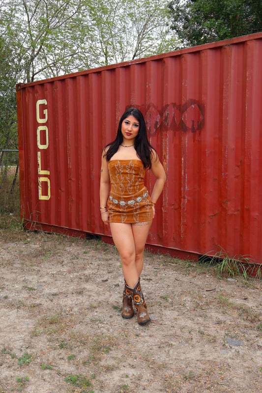 Tan faux skirt
