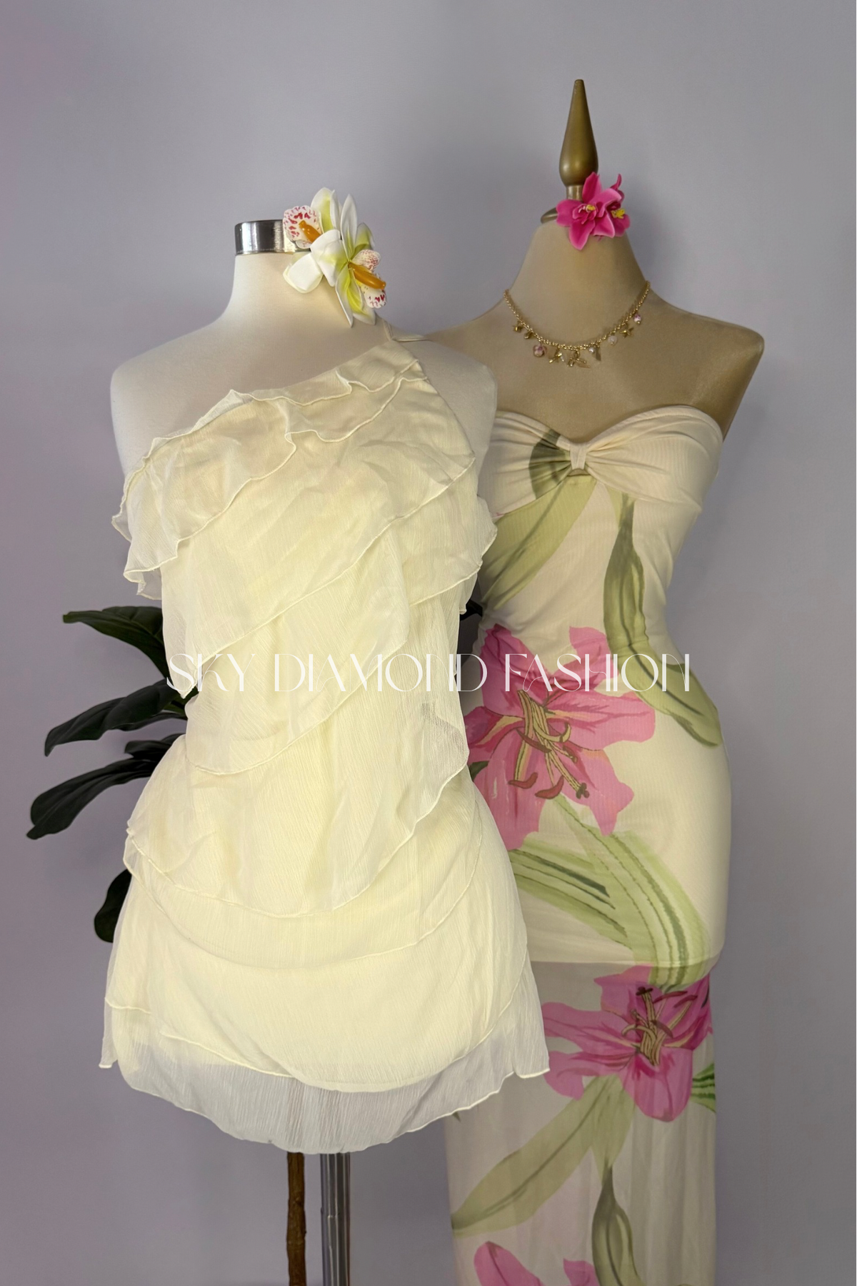 Ivory ruffle dress