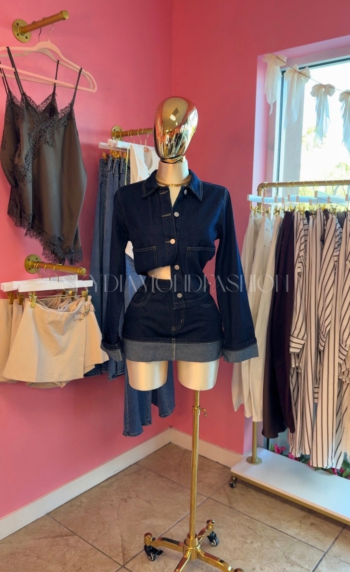 Denim 2pc skirt set (RESTOCK)